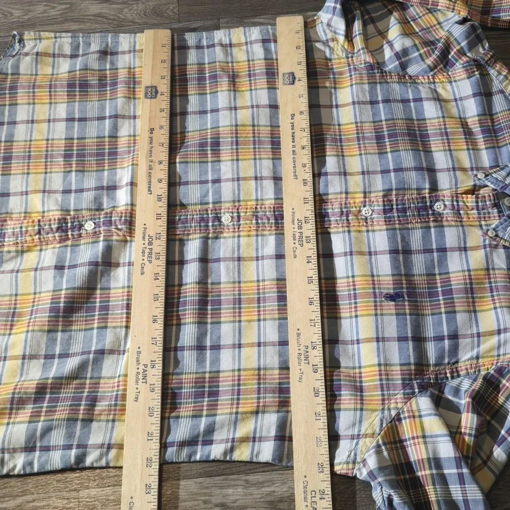 Ralph Lauren Men's Plaid Button Down Shirt LG Yellow Blue‎ Purple Casual